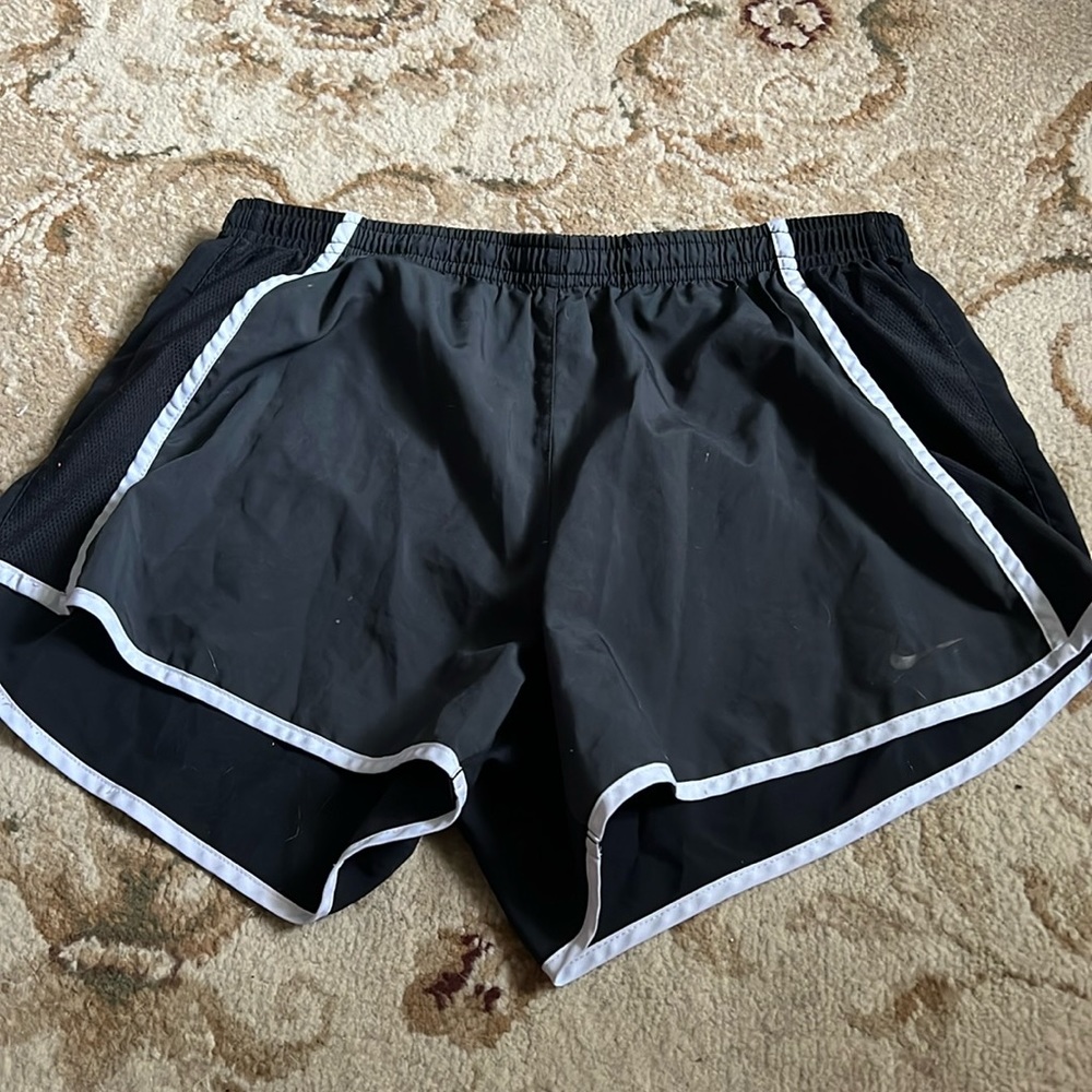 Nike black and white workout shorts with bloomers attached inside